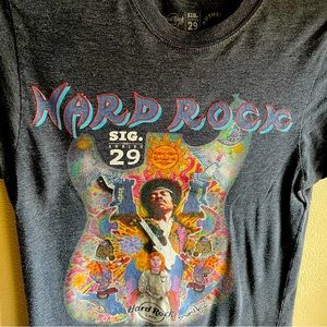 Hard Rock Cafe New York Jimi Hendrix Signature Series 29 Girlie Tshirt. Small